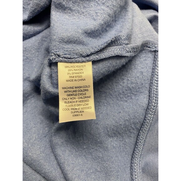 St. John’s Bay Womens Sz L Blue Fleece Pullover Cowl Neck Long Sleeve - Picture 3 of 6